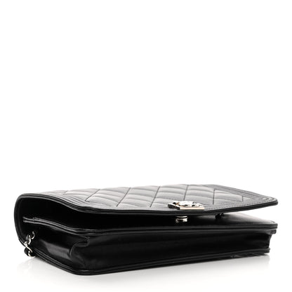 Chanel Lambskin Quilted Boy Wallet On Chain WOC Black 4 of 12
