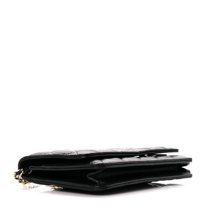 Chanel Lambskin Quilted Wallet On Chain WOC Black 4 of 14