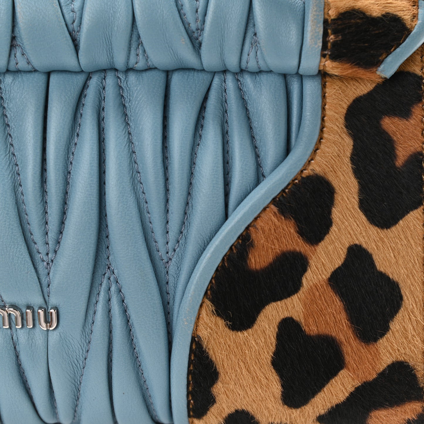 Cavallino Leopard Print Nappa Matelasse Patch Shoulder Bag Miele Moro