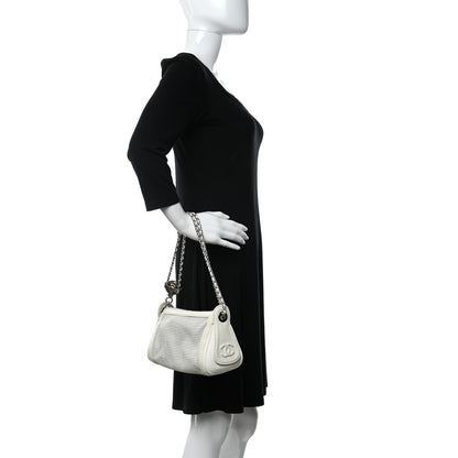 Chanel Caviar Perforated Pulley Shoulder Bag White 2 of 18