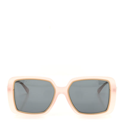 Chanel Acetate Chain Square Sunglasses 71709A Pale Pink 2 of 8