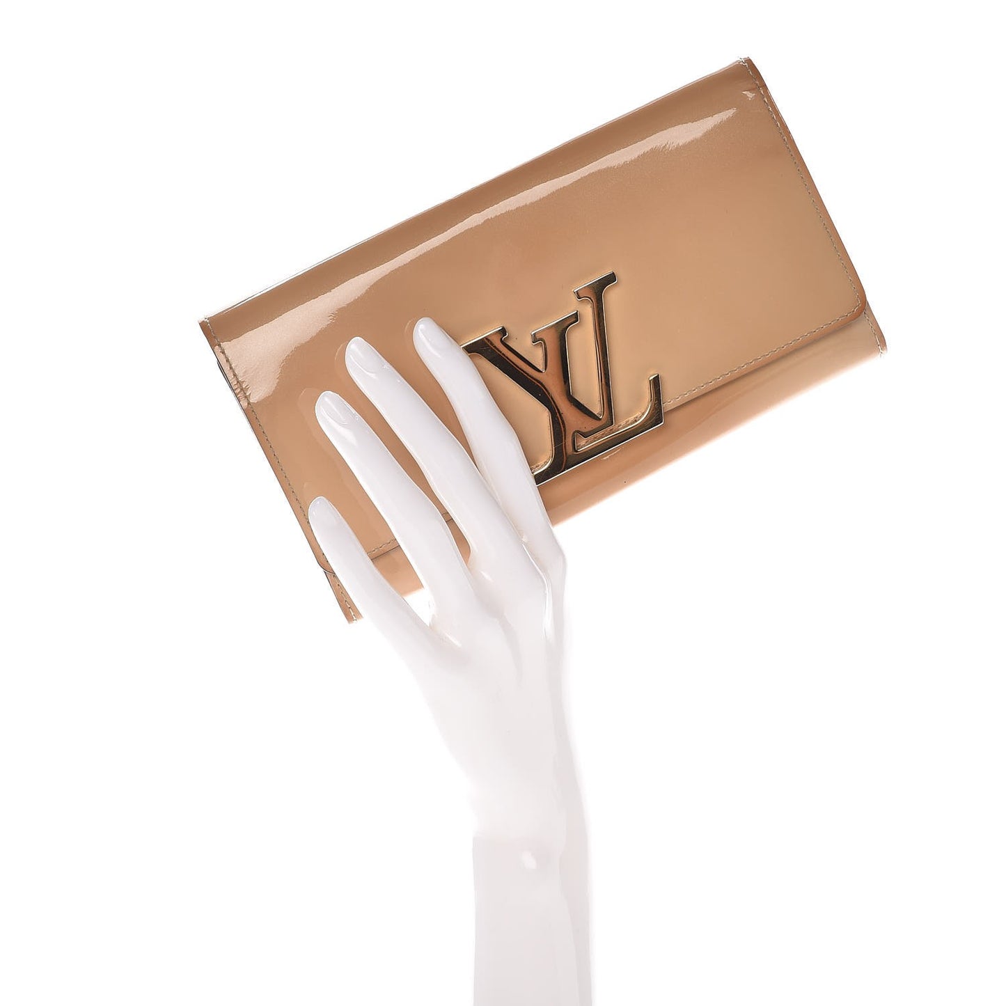 Patent Louise Clutch Nude