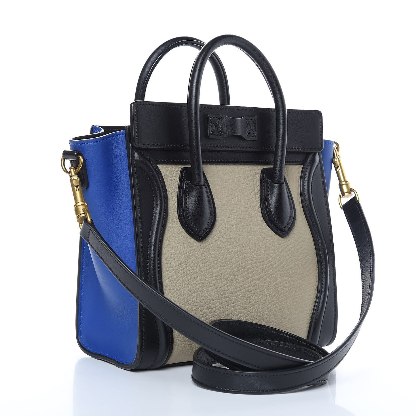 Elephant Calfskin Nano Tri-Color Luggage Beige