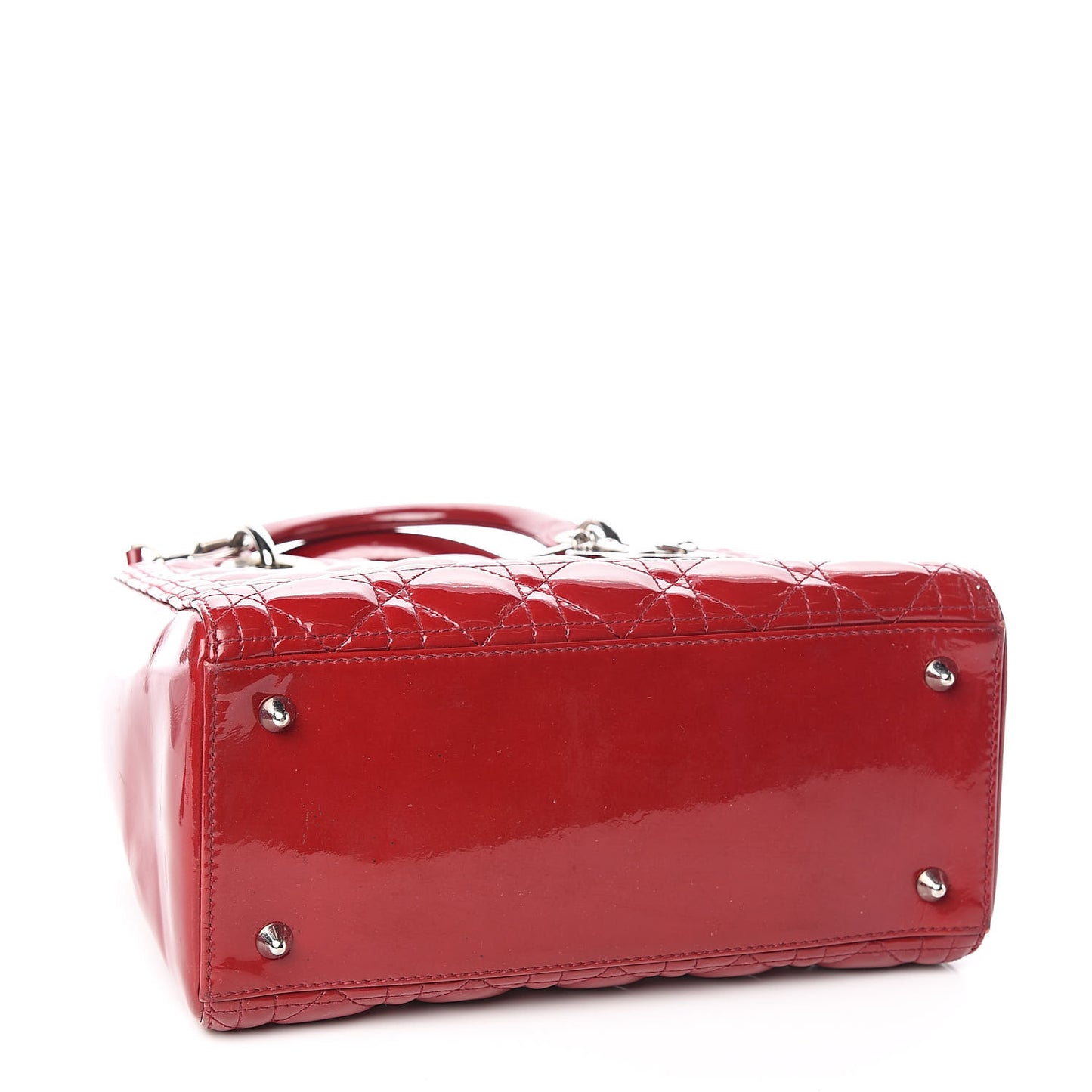 Patent Cannage Medium Lady Dior Red