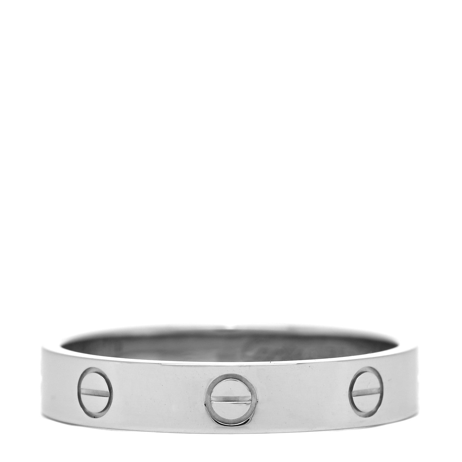 Cartier 18K White Gold 4mm LOVE Wedding Band Ring 61 9.5 1 of 5