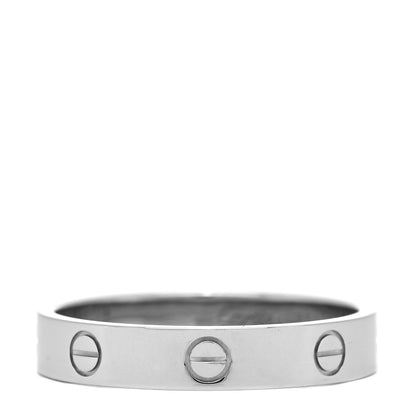 Cartier 18K White Gold 4mm LOVE Wedding Band Ring 61 9.5 1 of 5