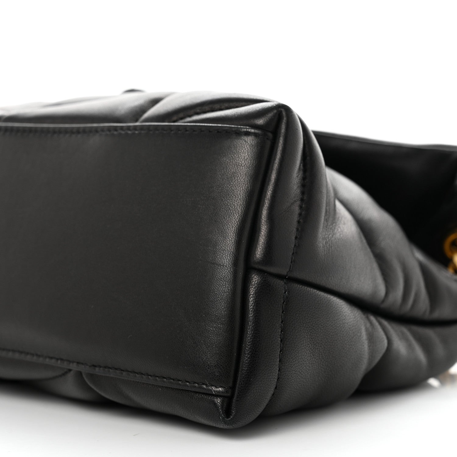 Saint Laurent Lambskin Quilted Small Loulou Puffer Monogram Chain Satchel Black 10 of 11