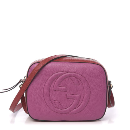 Gucci Dollar Calfskin Bi-Color Small Soho Disco Bag New Rosette Hibiscus Red 1 of 10