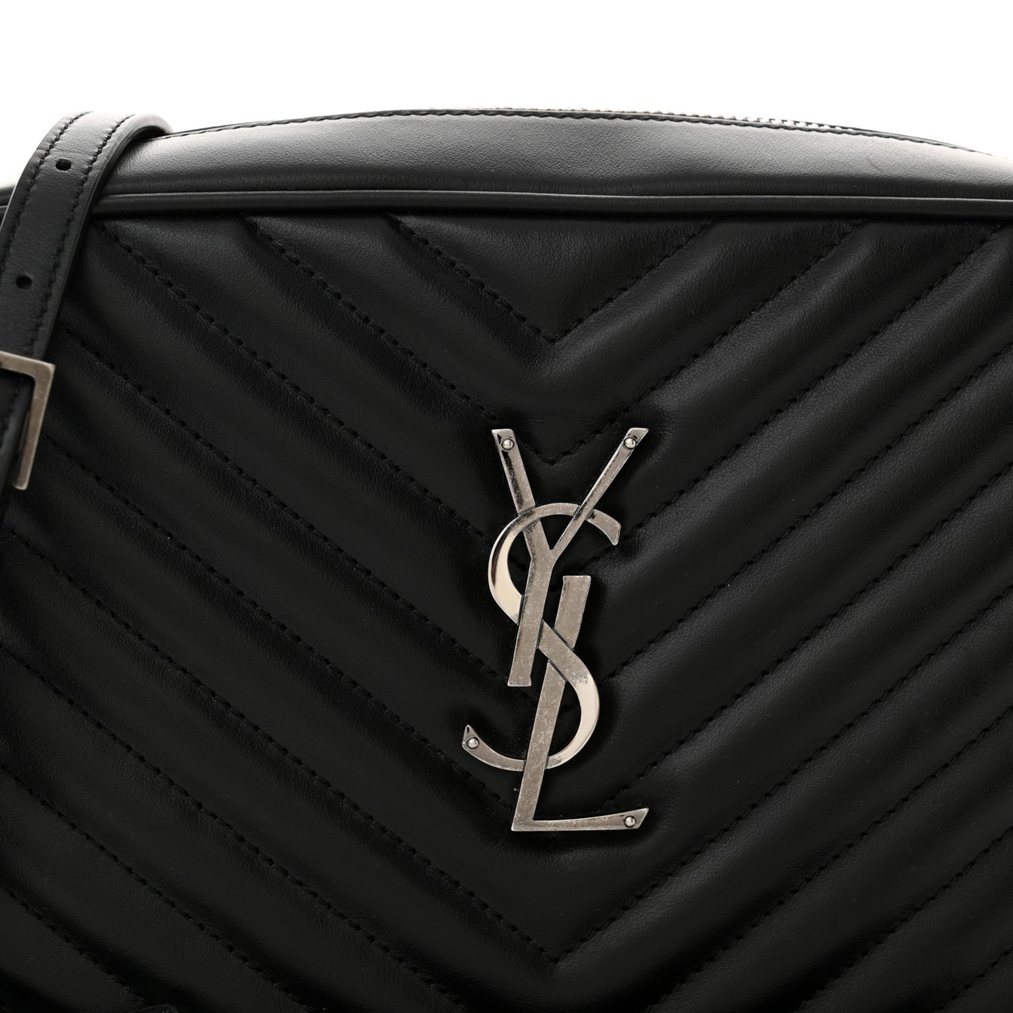Calfskin Matelasse Monogram Lou Camera Bag Black