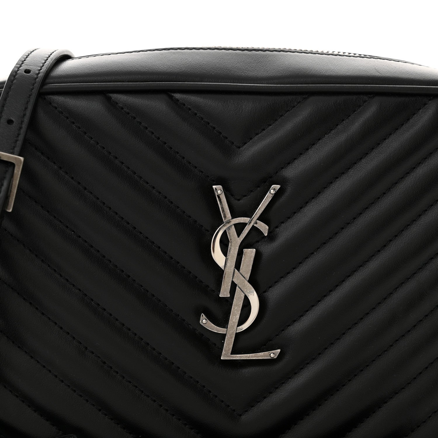 Saint Laurent Calfskin Matelasse Monogram Lou Camera Bag Black 8 of 10