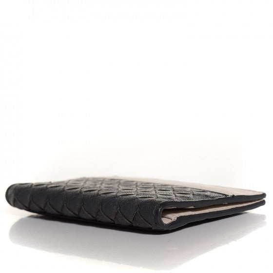 Bottega Veneta Washed Lambskin Intrecciato Bi-Color Card Case Medium Grey Mist 4 of 16
