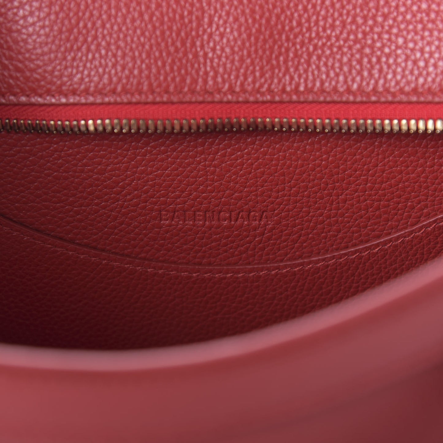 Grained Calfskin Neo Classic Gold Hardware S City Medium Red