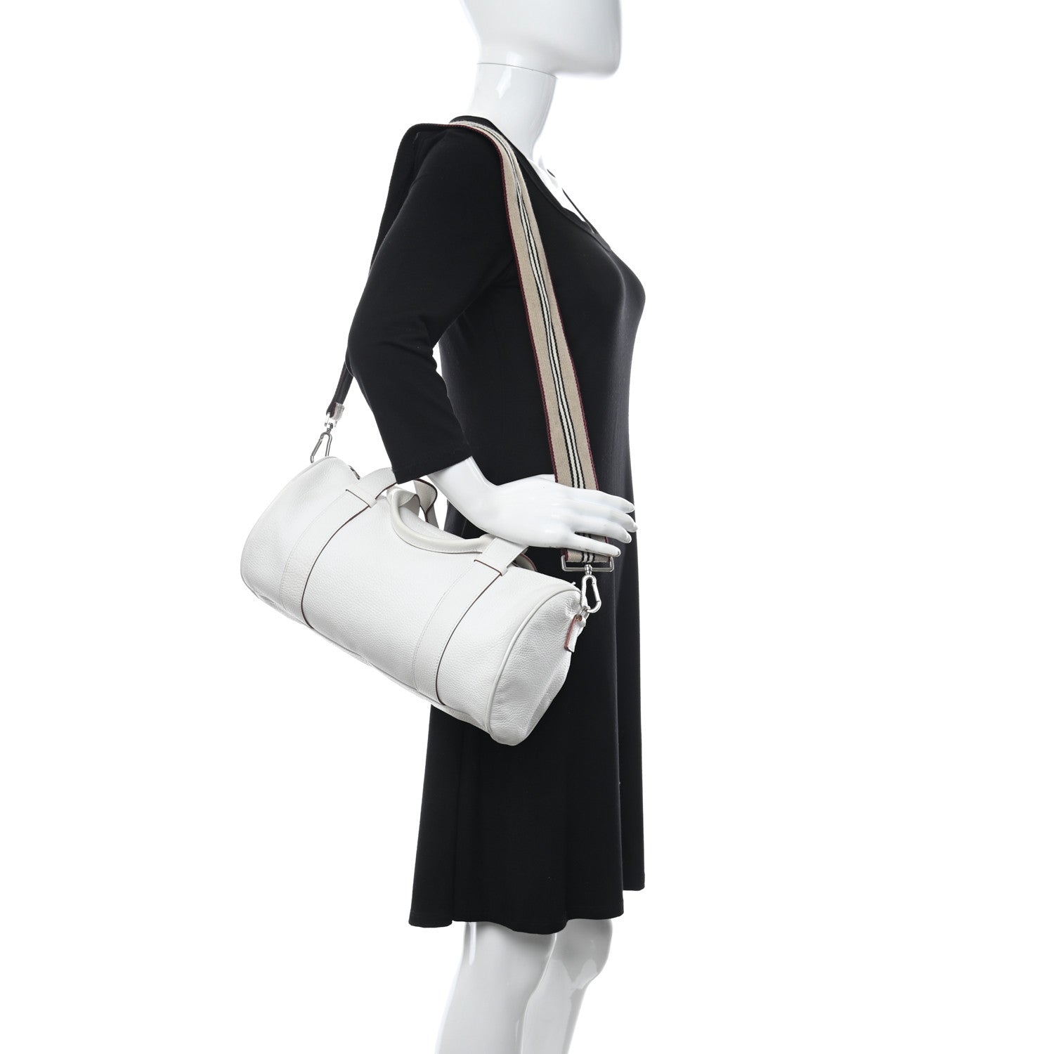 Burberry Calfskin Barrel Bag White 2 of 13
