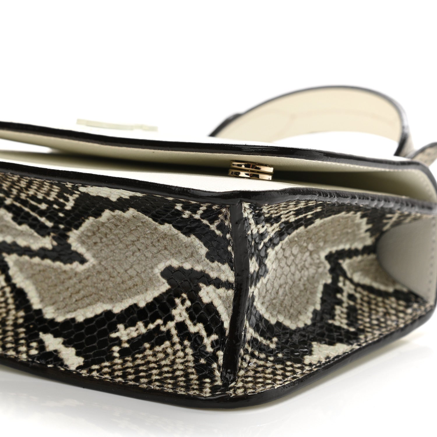 Jimmy Choo Calfskin Snakeskin Embossed Bag White 10 of 10