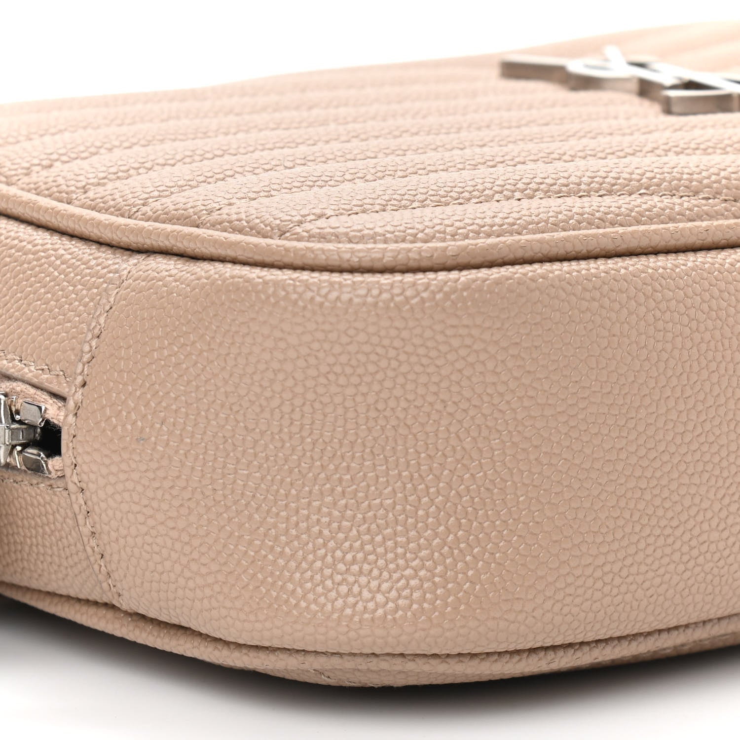 Saint Laurent Grain De Poudre Matelasse Monogram Mini Lou Camera Bag Dark Beige 9 of 11
