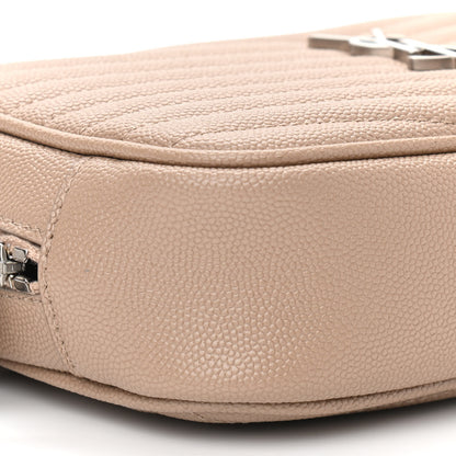 Saint Laurent Grain De Poudre Matelasse Monogram Mini Lou Camera Bag Dark Beige 9 of 11