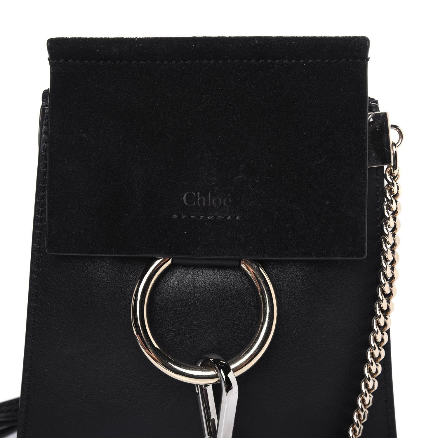Chloe Suede Calfskin Mini Faye Bracelet Bag Black 14 of 16