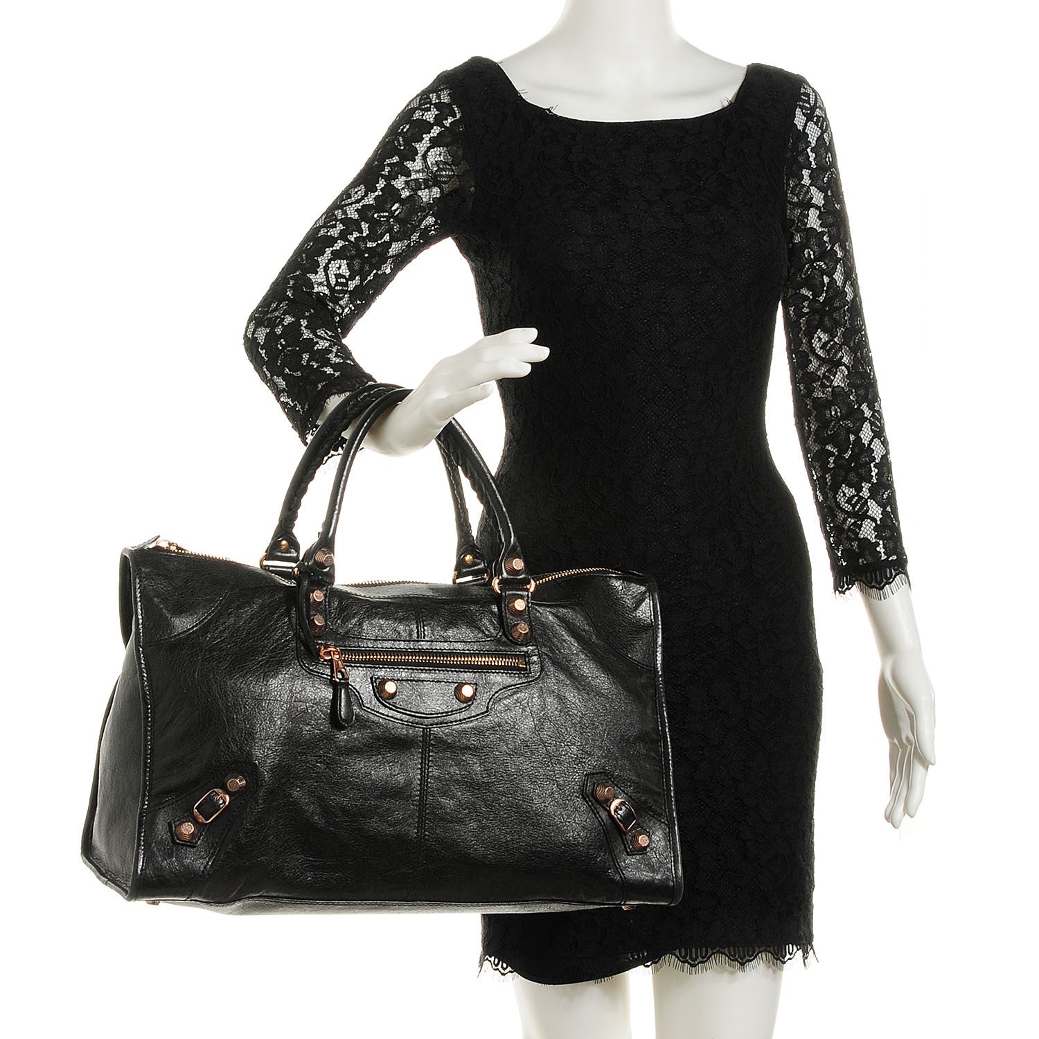 Balenciaga Agneau Giant 12 Rose Gold Hardware Work Black 2 of 12