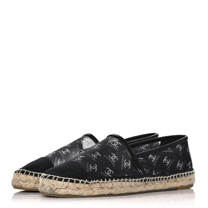 Chanel Mesh Grosgrain CC Espadrilles 40 Black White 3 of 10