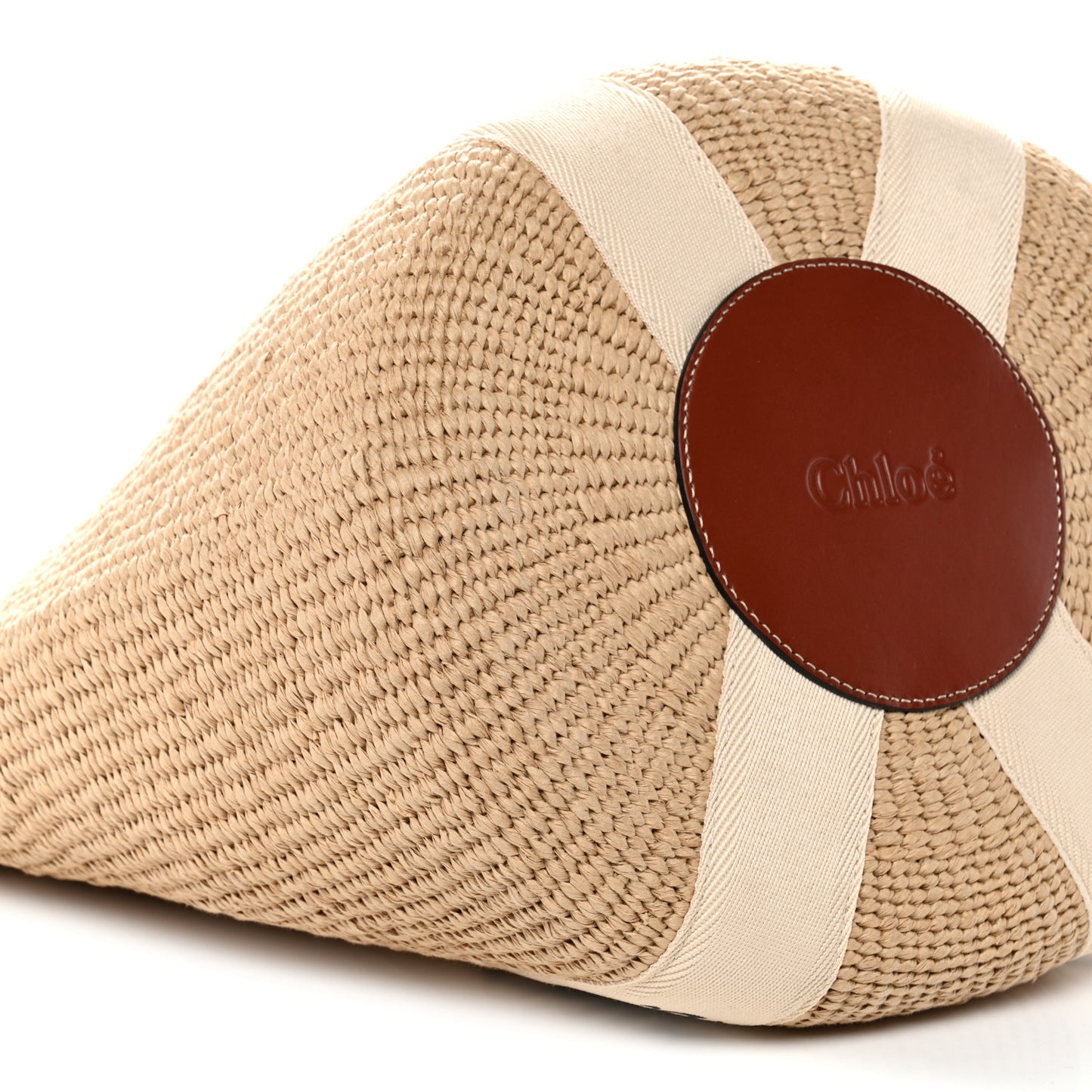Raffia Large Woody Tote White