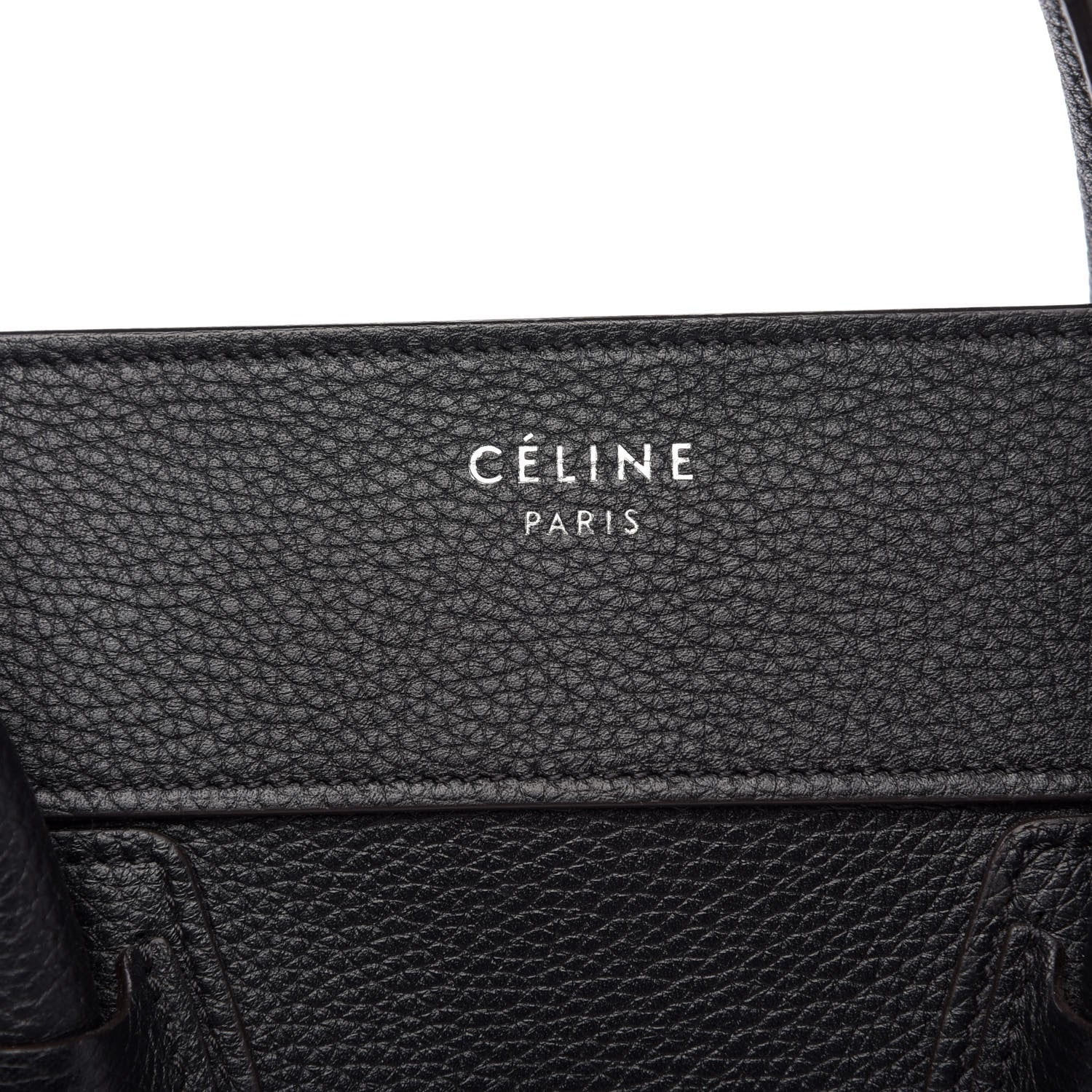 Celine Drummed Calfskin Mini Luggage Black 6 of 15