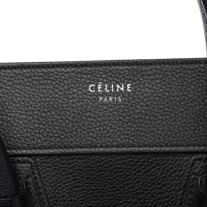Celine Drummed Calfskin Mini Luggage Black 6 of 15