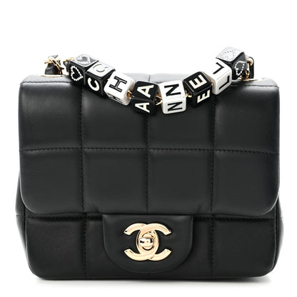 Chanel Lambskin Resin Crystal Square Quilted Mini Monacoco Flap Black 1 of 12