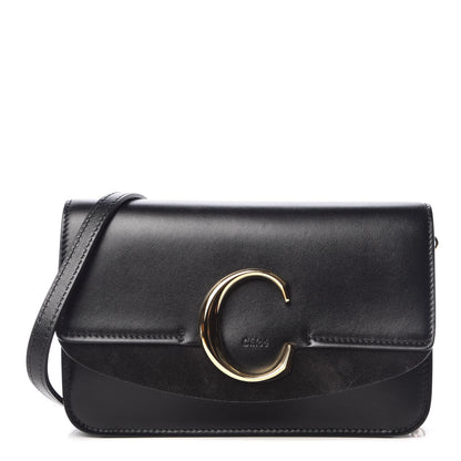 Chloe Calfskin Suede C Clutch With Chain Black 1 of 9