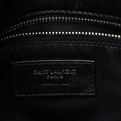 Saint Laurent Lambskin Quilted Medium Loulou Puffer Monogram Chain Satchel Black 6 of 11