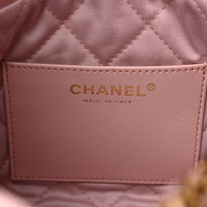 Chanel Shiny Calfskin Quilted Mini Chanel 22 Rose Clair 6 of 9