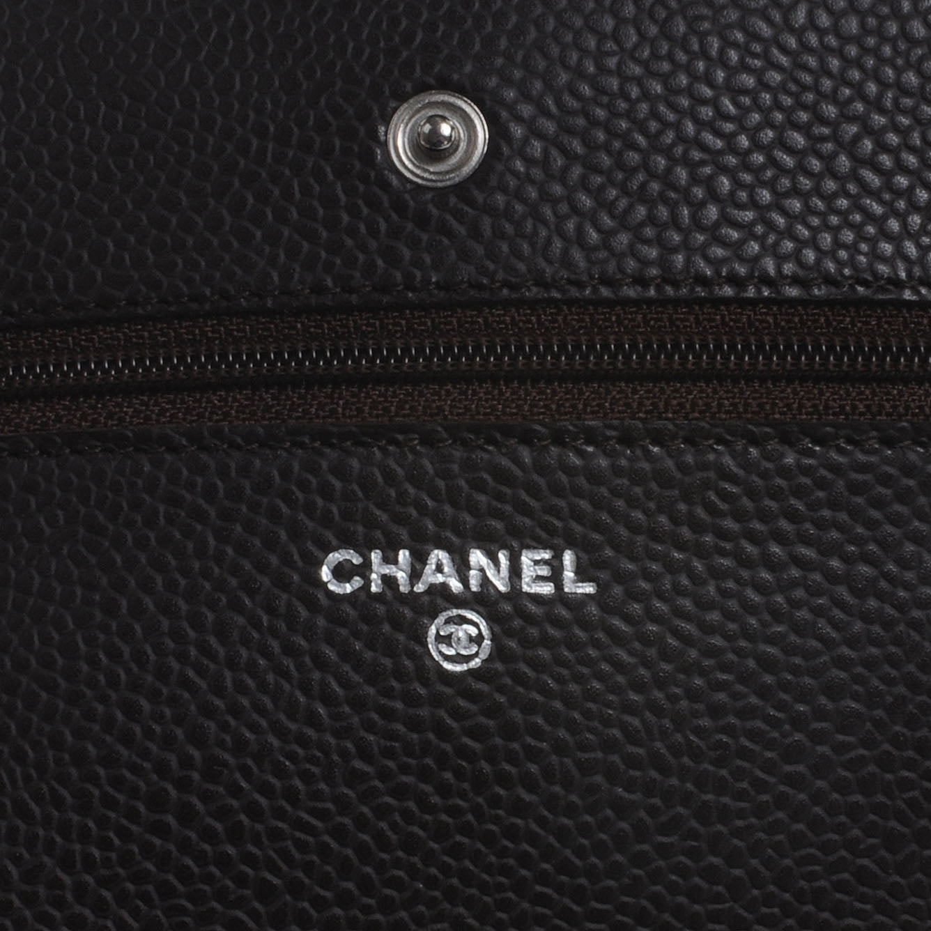 Chanel Caviar Quilted Wallet on Chain WOC Dark Brown 6 of 9