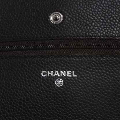 Chanel Caviar Quilted Wallet on Chain WOC Dark Brown 6 of 9