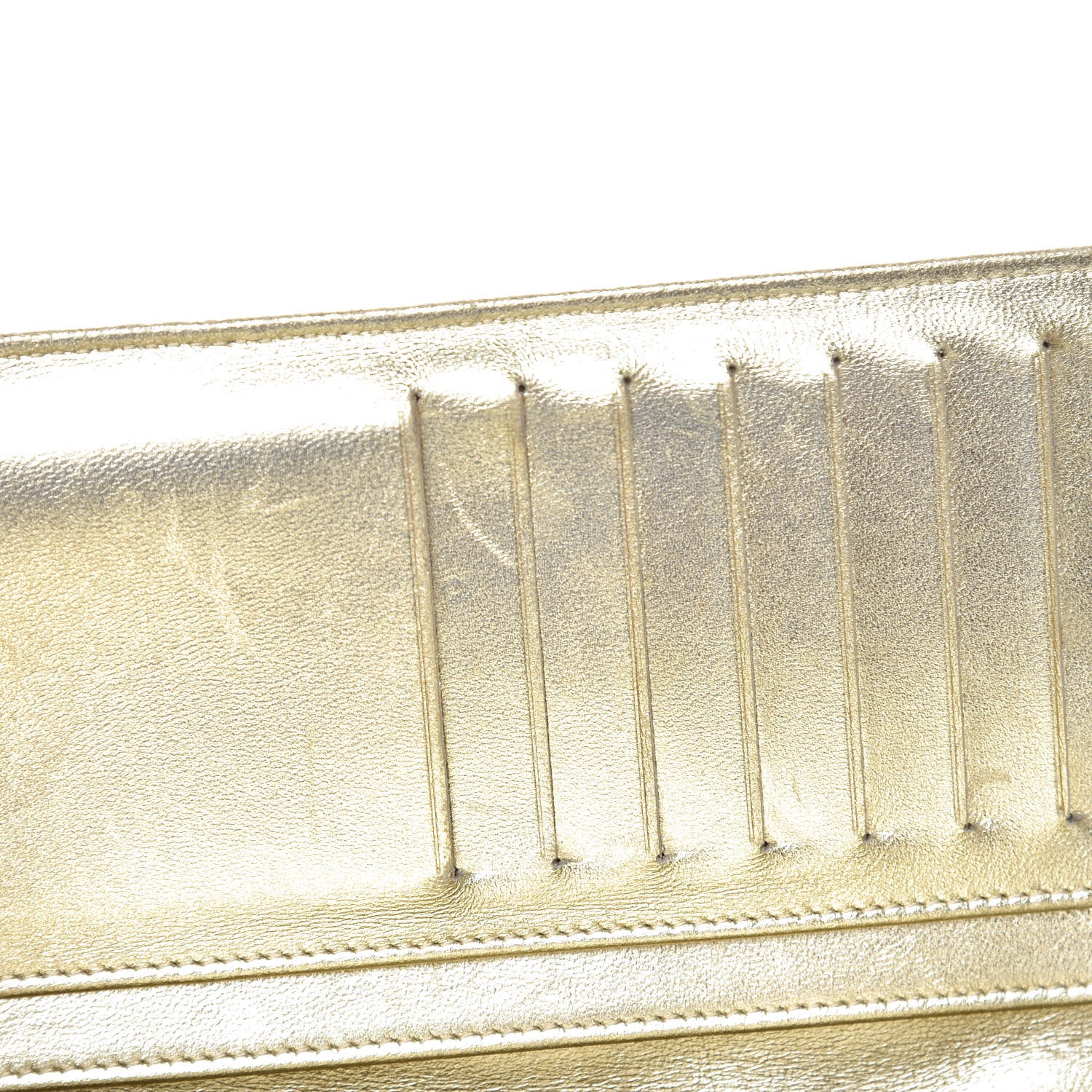 Chanel Metallic Patent Calfskin Quilted Lucky Symbols Yen Wallet Gold 12 of 16