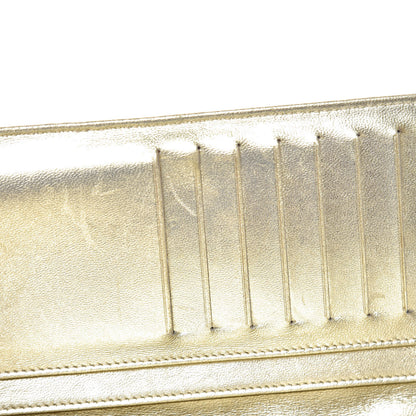 Chanel Metallic Patent Calfskin Quilted Lucky Symbols Yen Wallet Gold 12 of 16