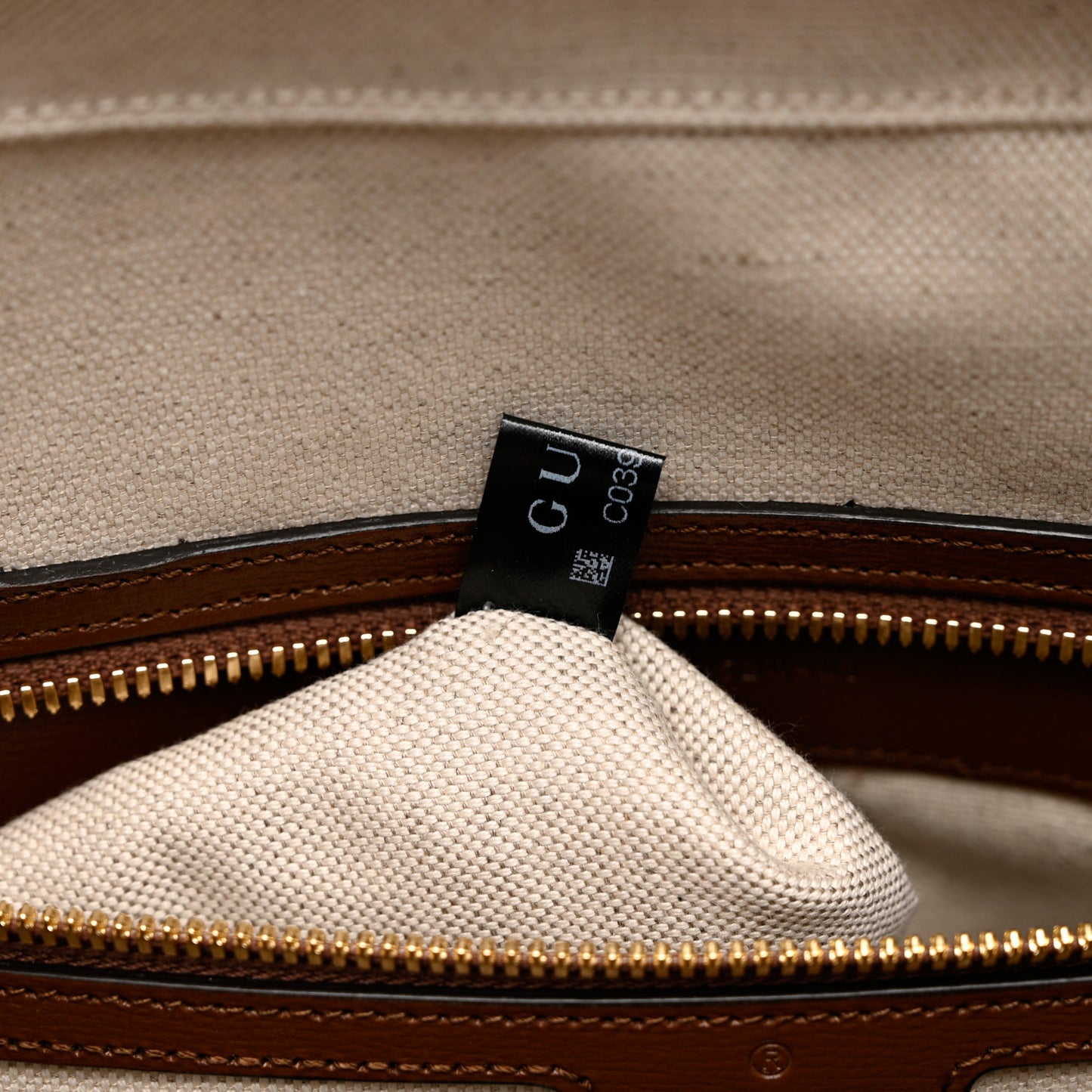 GG Supreme Monogram Azalea Calfskin Retro Interlocking G Duffle Bag Beige Ebony Brown Sugar