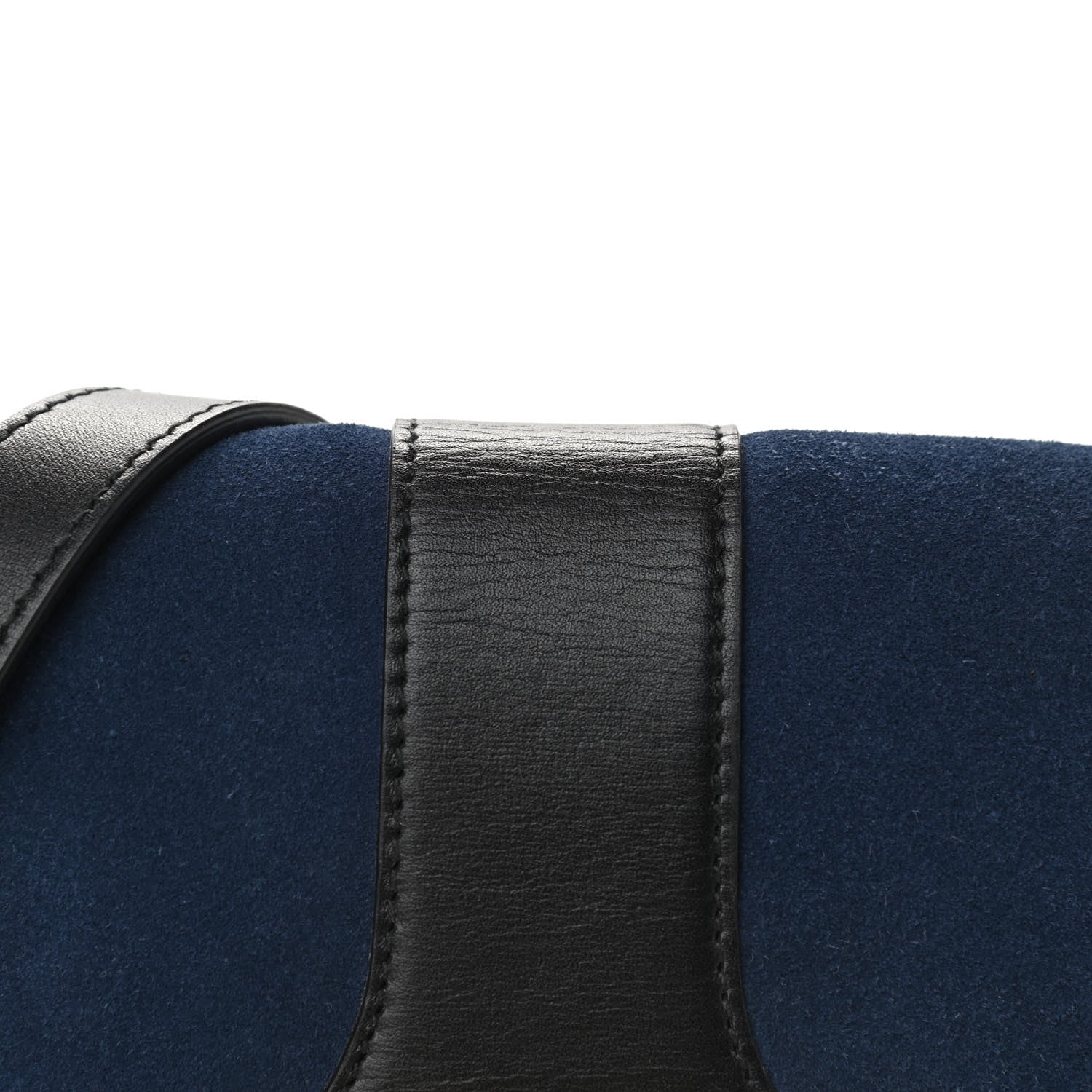 Gucci Suede Medium Arli Flap Shoulder Bag Blue Ink Black 11 of 11