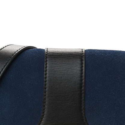 Gucci Suede Medium Arli Flap Shoulder Bag Blue Ink Black 11 of 11