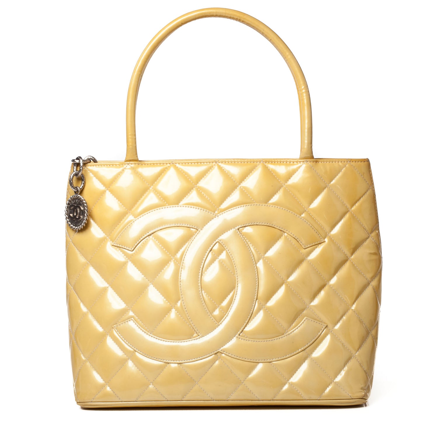 Patent Medallion Tote Yellow