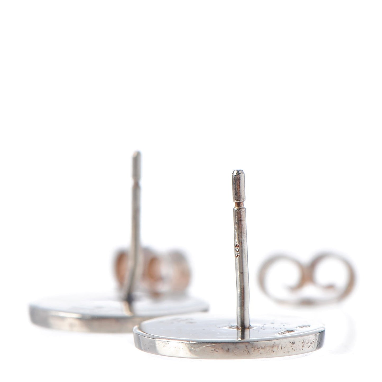 Sterling Silver Enamel GG Stud Earrings Red