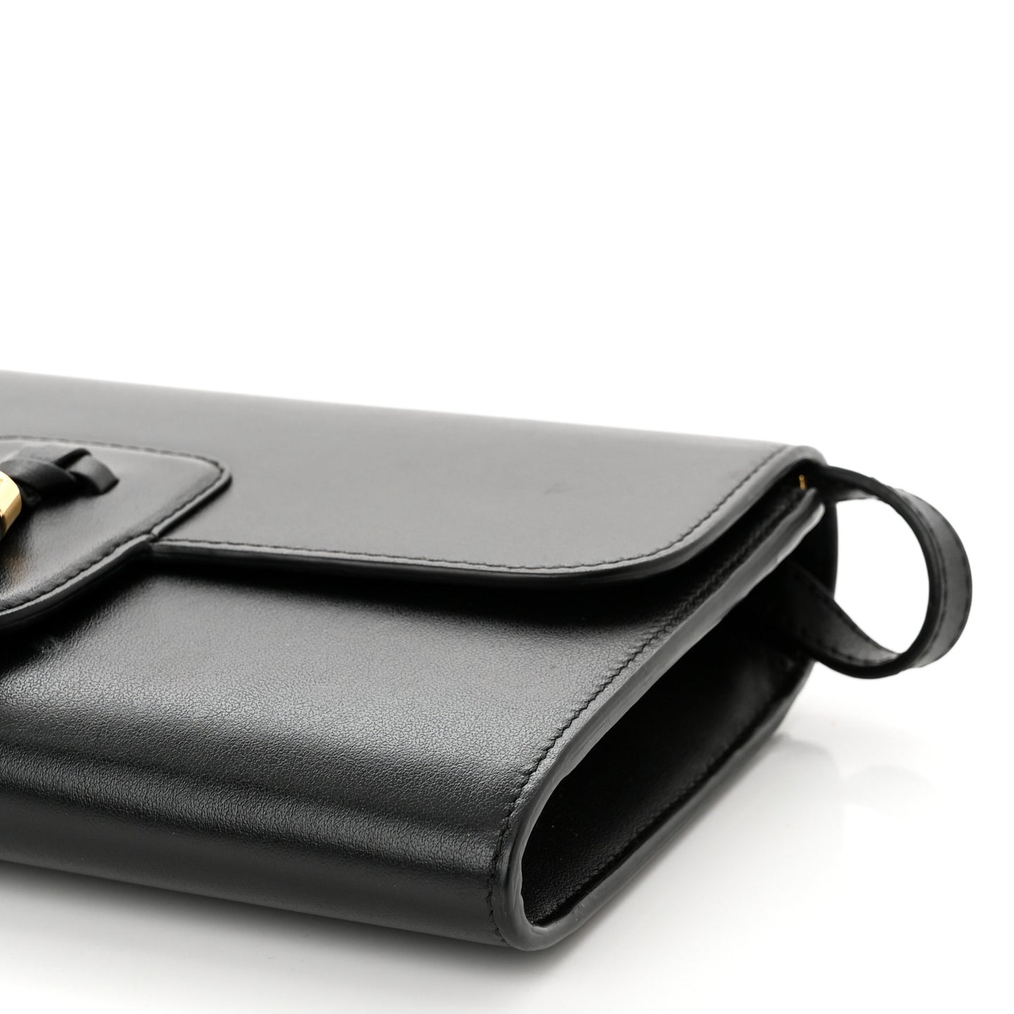 Smooth Calfskin Tassels Wallet On Strap Black