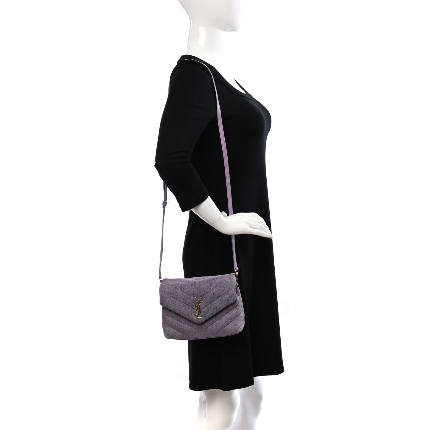 Denim Y Quilted Monogram Toy Loulou Crossbody Bag Bleached Lilac