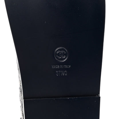Chanel Denim Quilted Dad Sandals 37.5 Grey 6 of 11