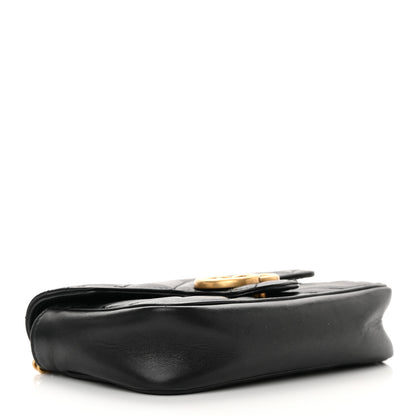 Gucci Calfskin Matelasse Super Mini GG Marmont Shoulder Bag Black 4 of 16