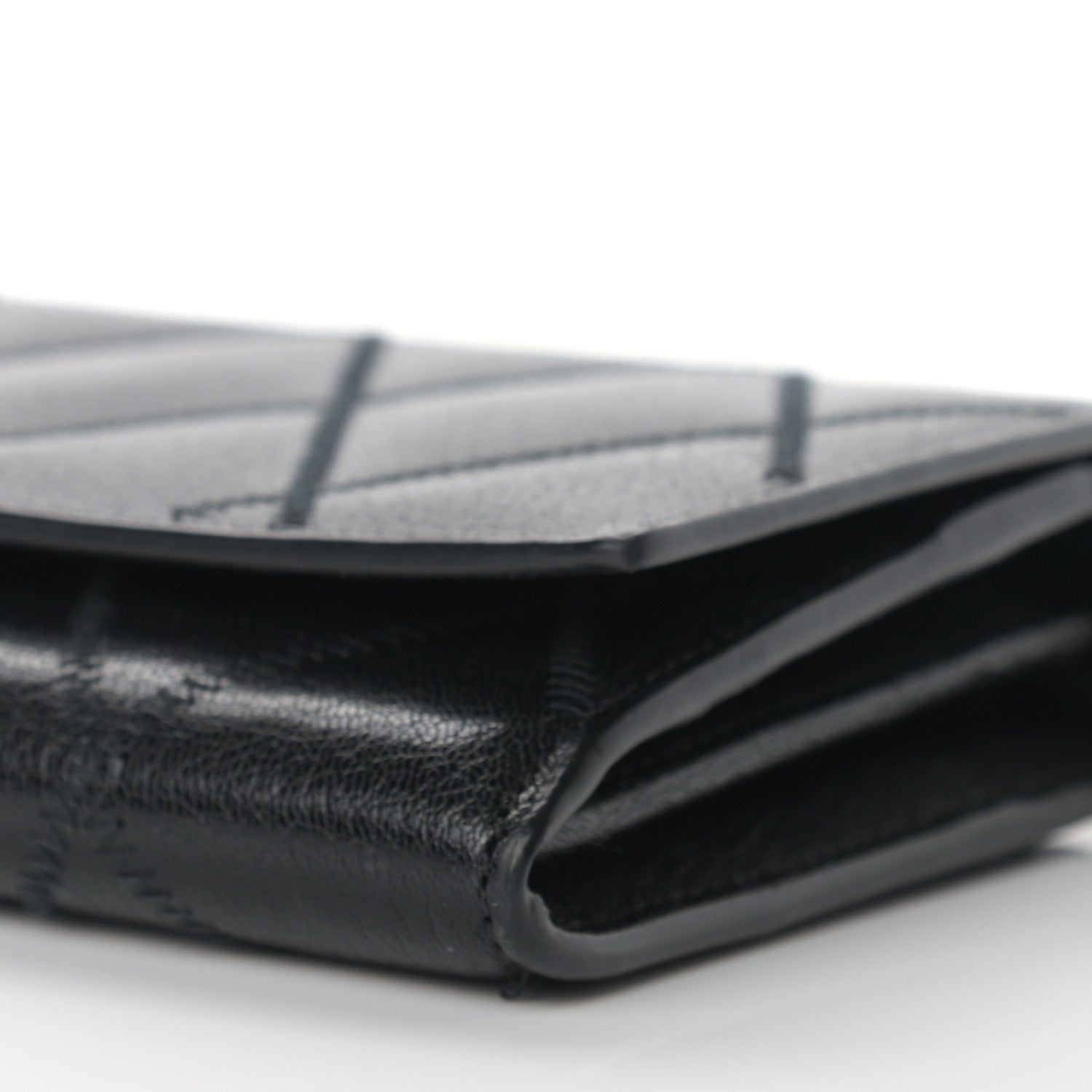 Givenchy Goatskin Quilted GV3 Chain Wallet Black 5 of 11