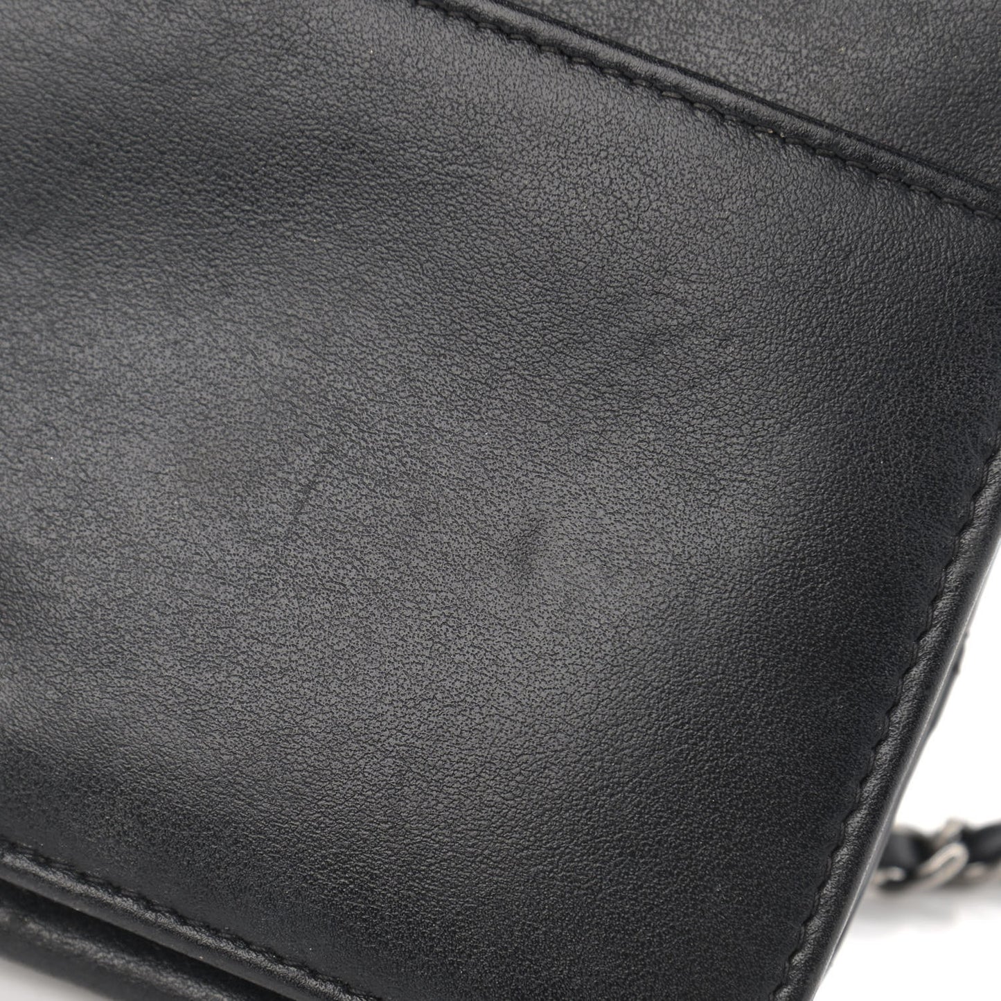 Aged Calfskin Quilted Gabrielle Wallet On Chain WOC Black