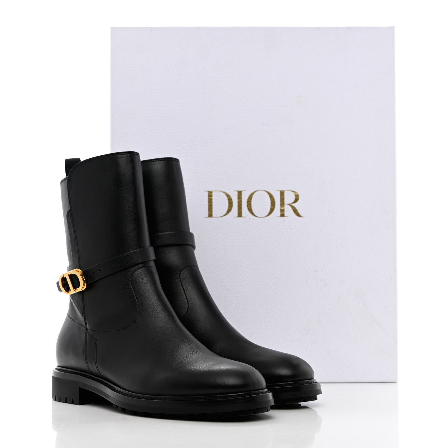 Christian Dior Calfskin Empreinte Ankle Boot 38 Black 13 of 13