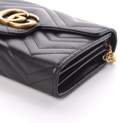 Gucci Calfskin Matelasse GG Marmont Chain Wallet Black 9 of 9