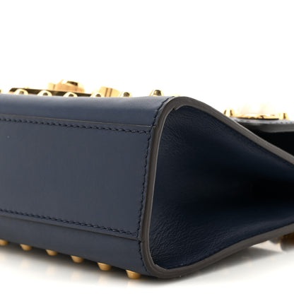 Gucci Calfskin Studded Small Padlock Shoulder Bag Blue Agata 9 of 10