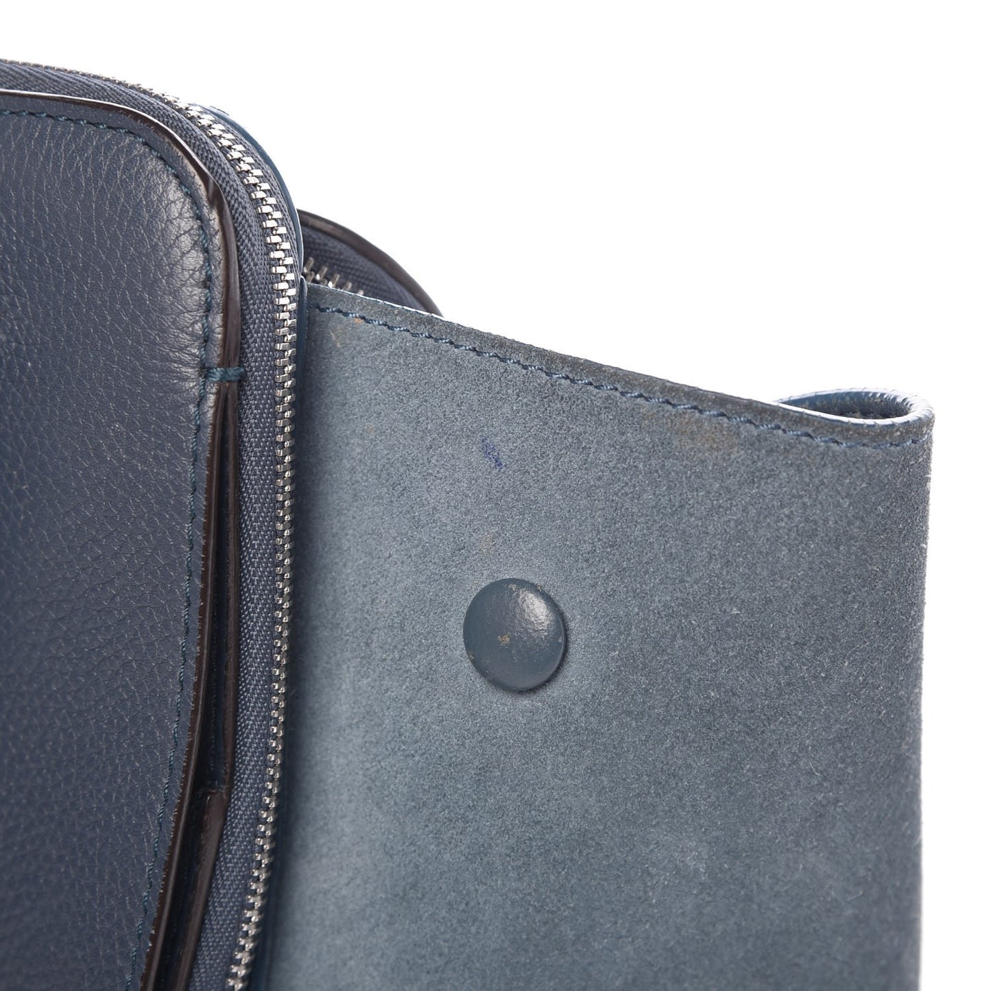 Drummed Calfskin Suede Double Zip Trapeze Orage