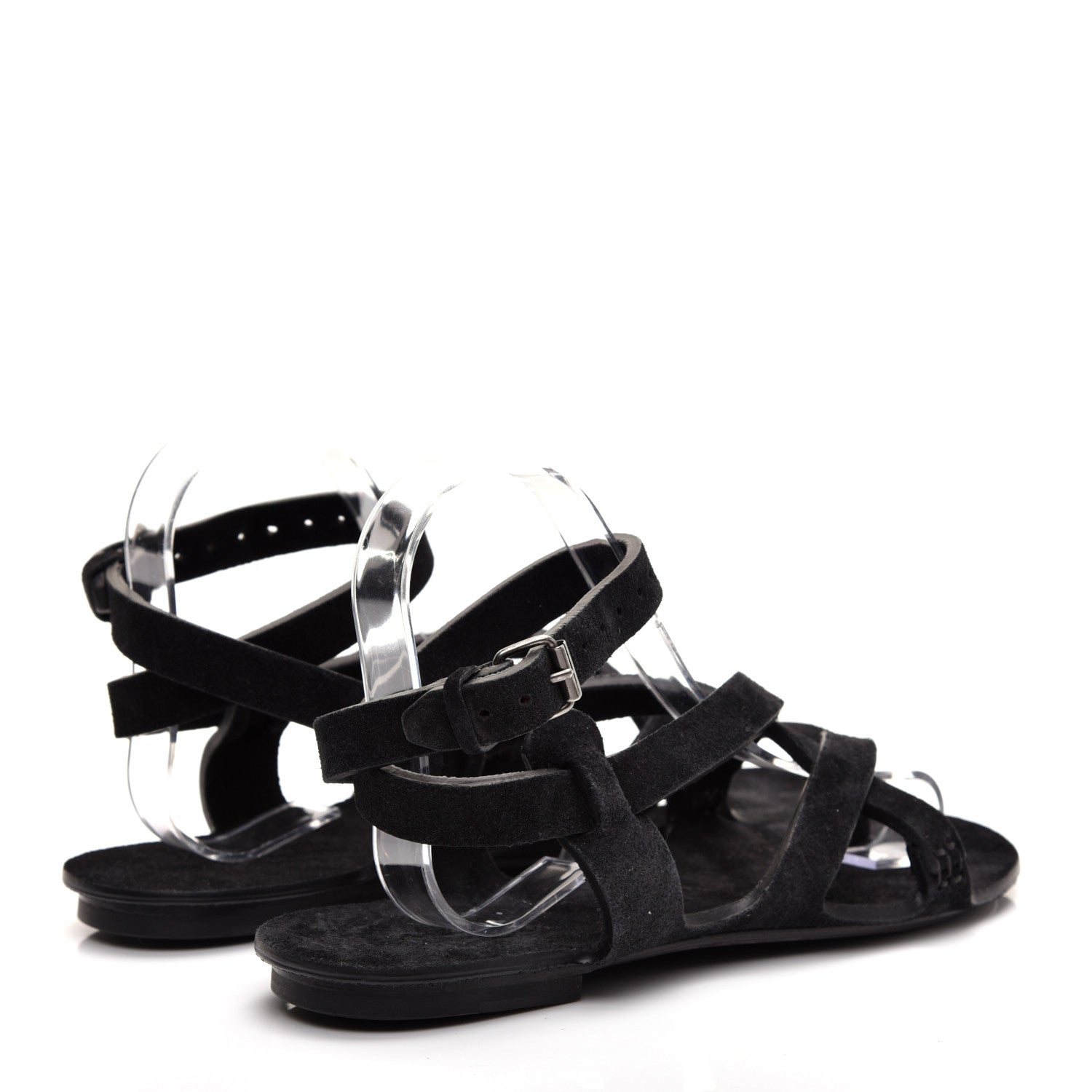 Saint Laurent Suede Culver Flat Sandals 38 Black 4 of 7